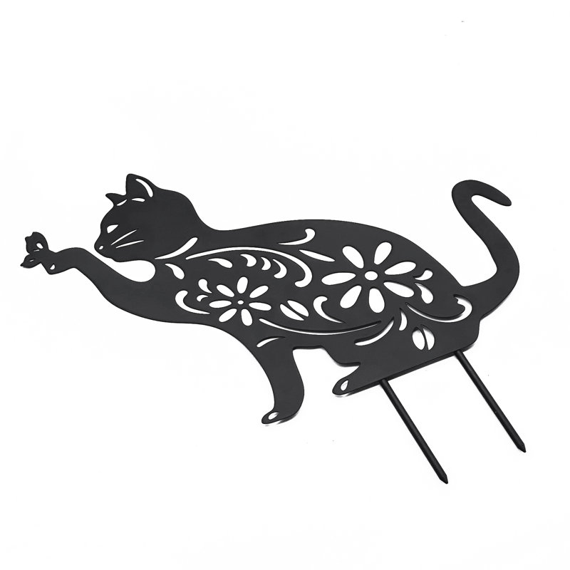 Metal Stakes Silhouette Garden Ornament - Cat 
