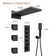 4-Function Digital Display 22" Wall-Mount Thermostatic Complete Shower System with 3 Body Jets