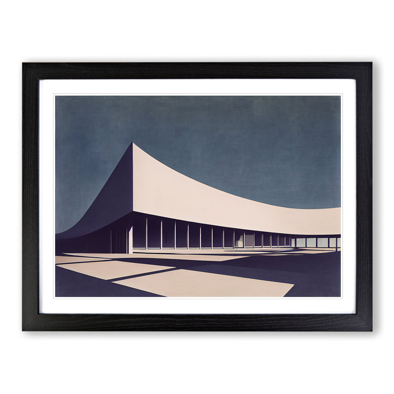 XH1022-6068X Modern Building Architecture Vol.2 - Single Picture Frame Print, Black, 46cm H x 64cm W