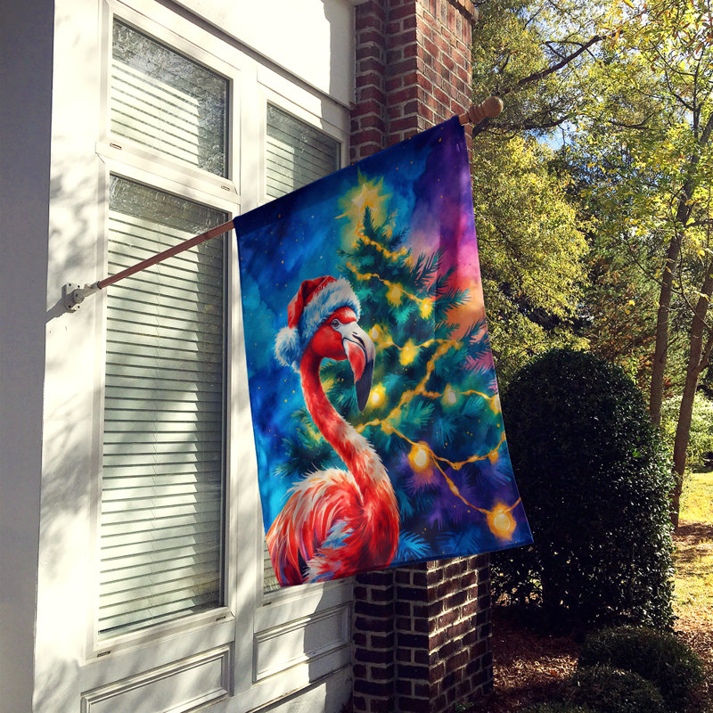 Christmas House Flag, Flamingo