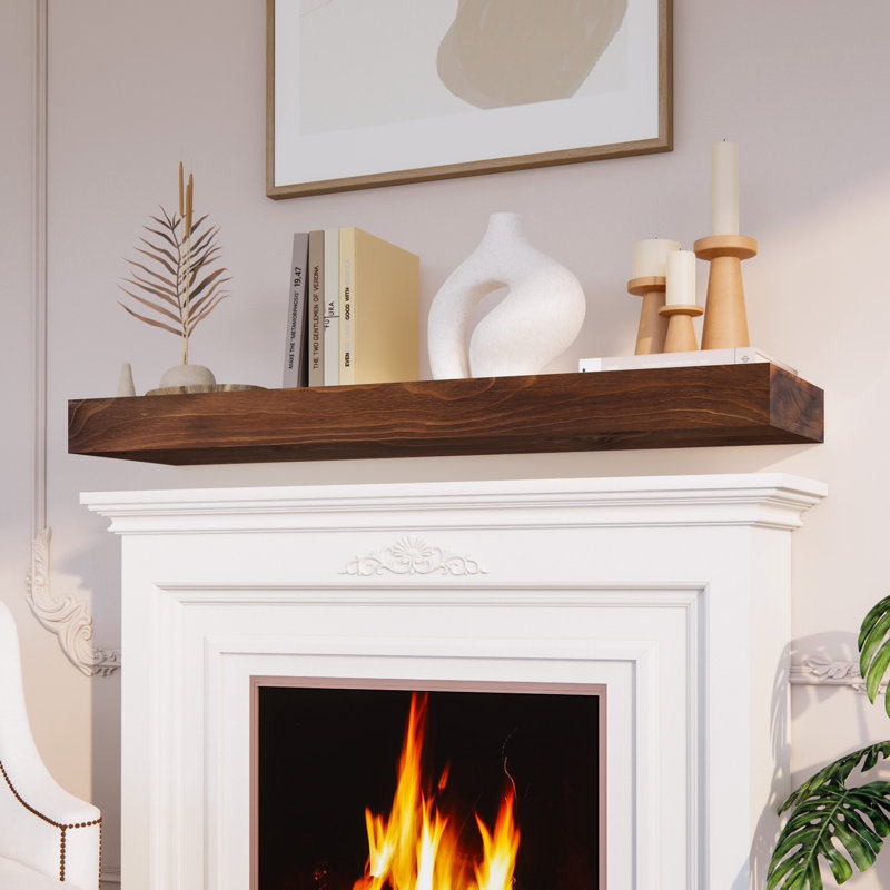 Fireplace Mantel, 60, Brown Wood