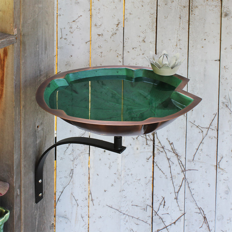 Lilypad Birdbath with Wall Mount Bracket