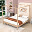 Lit plateforme à baldaquin en bois avec support à lattes et pieds centraux-2045206507-2045206508