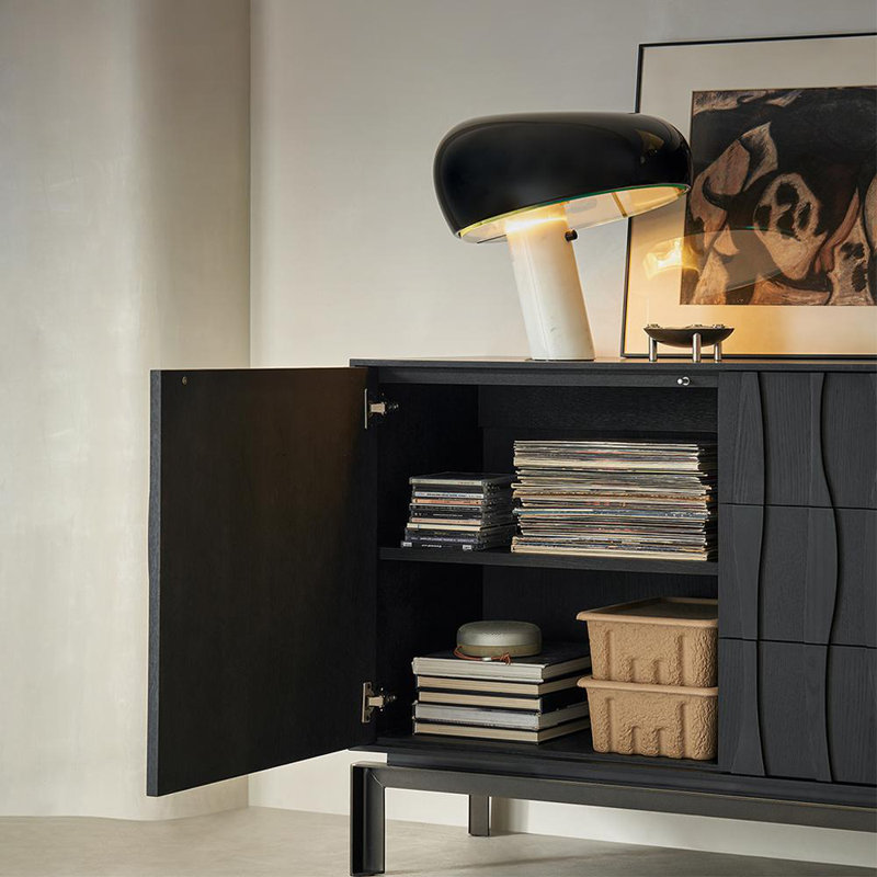 Console de style chinois en bois massif noir, H 31,1 po x l 78,7 po x P 18,5 po