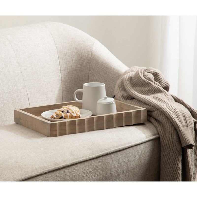 Cardella Fluted Rectangle Serving Tray, Natural