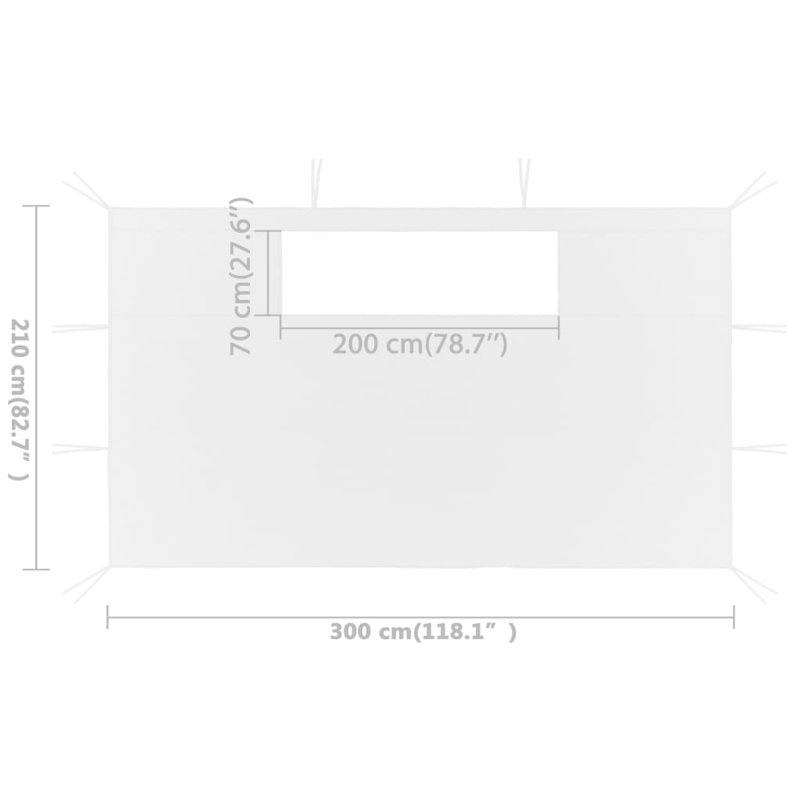Onaway Dakota Fields Fabric Weight for Gazebo, White, 1cm H x 210cm W x 450cm D