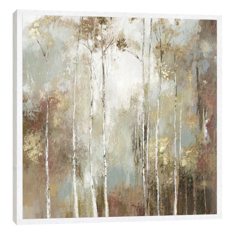 Fine Birch I by Allison Pearce - Painting on Canvas, 93.98 cm H x 93.98 cm W, White Framed