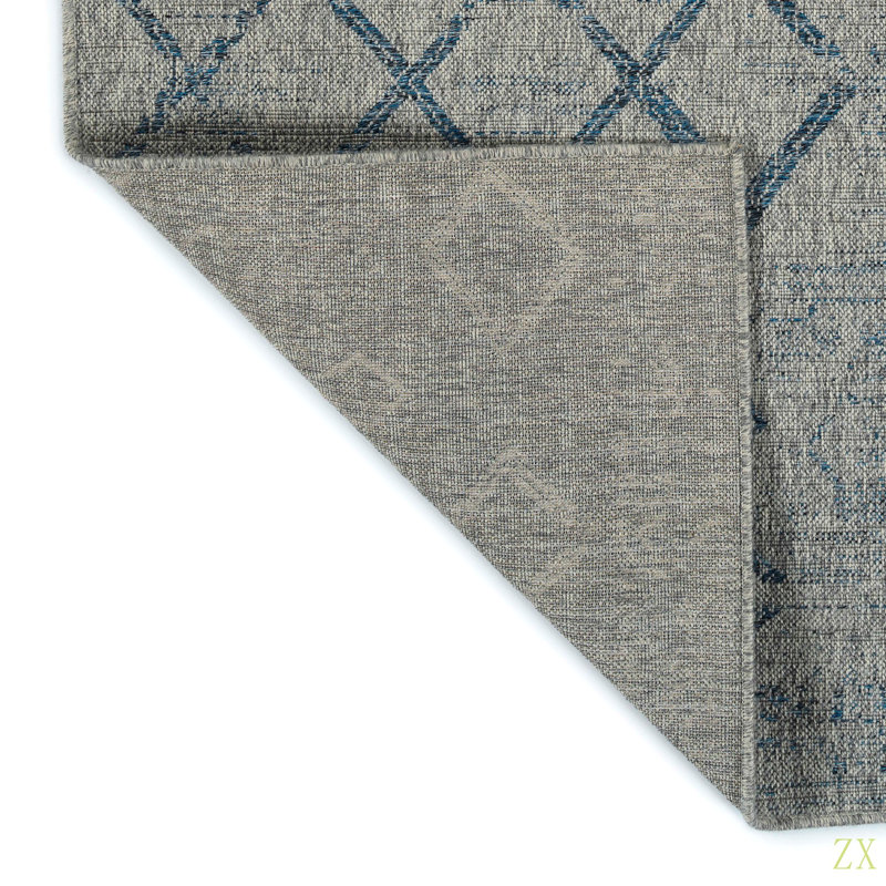 Tapis rectangulaire moderne, transitionnel, géométrique, sud-ouest, texturé