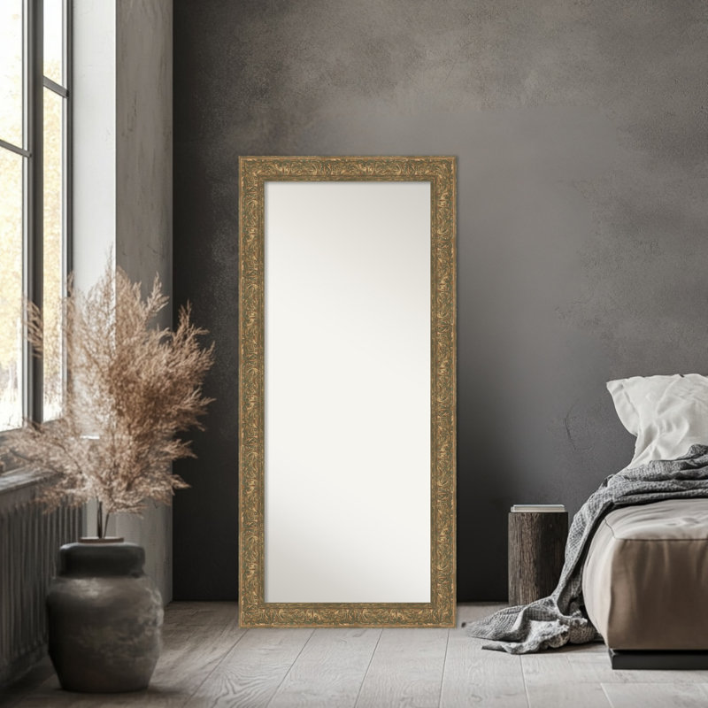 Miroir de plancher pleine grandeur Luxe Bronze, Bronze doré