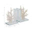 White Resin Coral Bookends on Glass Base – Set of 2 (7")
