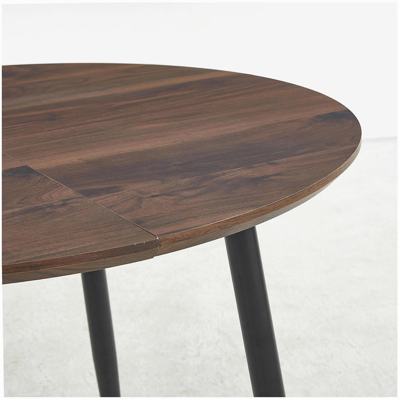 Table extensible, table de salle à manger, table de bureau, table basse, pieds en métal noir, plateau couleur noyer, 100/140 / 180X100X75Cm