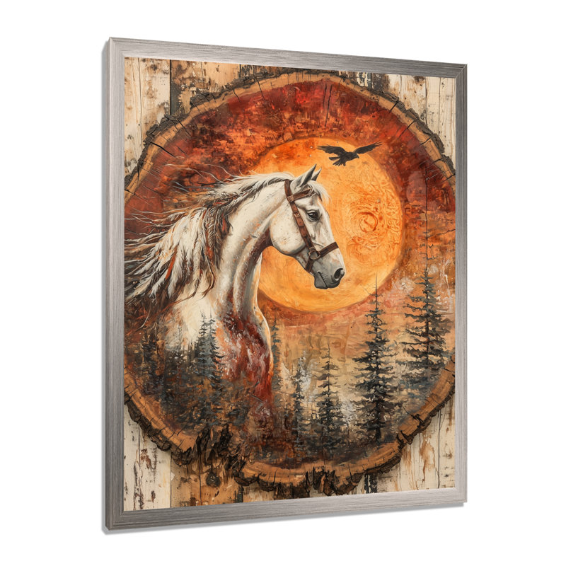Gobourne - animaux, art mural, salon, H 20 po x l 12 po, Picture Framed, Argent argent