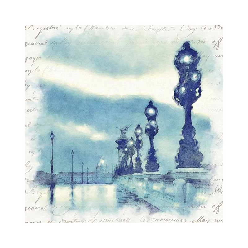 Paris In Blue II by Noah Bay - Wrapped Canvas Gallery-Wrapped Canvas Giclée, 45.72 cm H x 45.72 cm W x 1.91 cm D