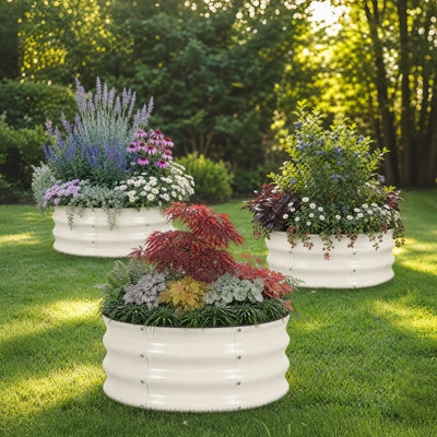 3pack Metal Raised Garden Bed Large Galvanized Planter Container Box for Outdoor Patio, Vegetables, Flowers & Herbs