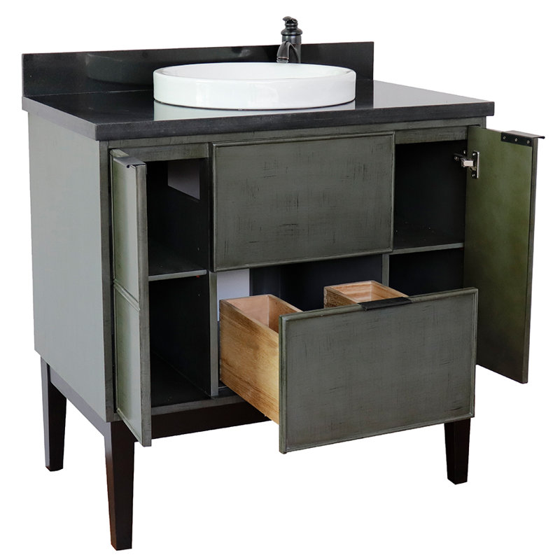 Ensemble de meuble-lavabo simple 37 po, Noir galaxie