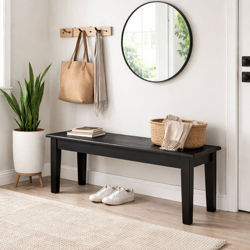 Banc en bois Weldy, Noir