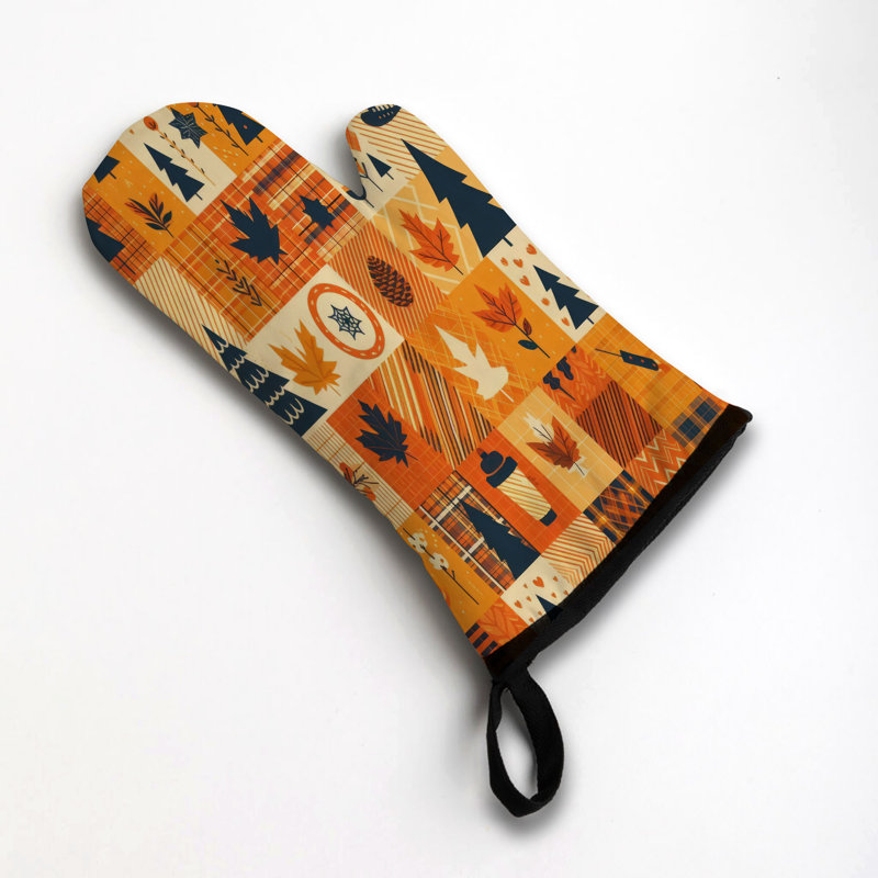 Rustic Plaid Oven Mitt Cotton Twill