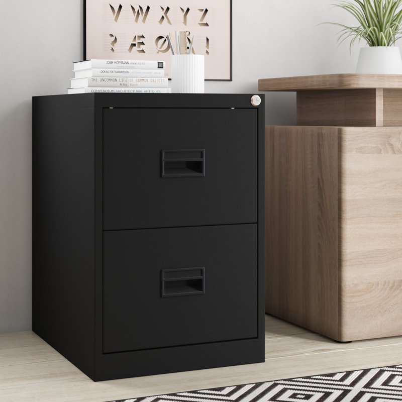 46.5cm Wide 2 -Drawer Steel File Cabinet, Black