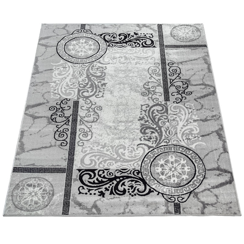 Bromborough Rectangle Damask Area Rug, Rectangle 160 x 220cm