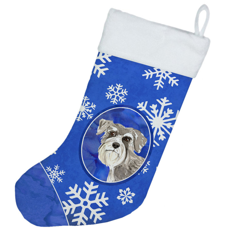 Chaussette de noël winter flocons de noël, Gris Schnauzer