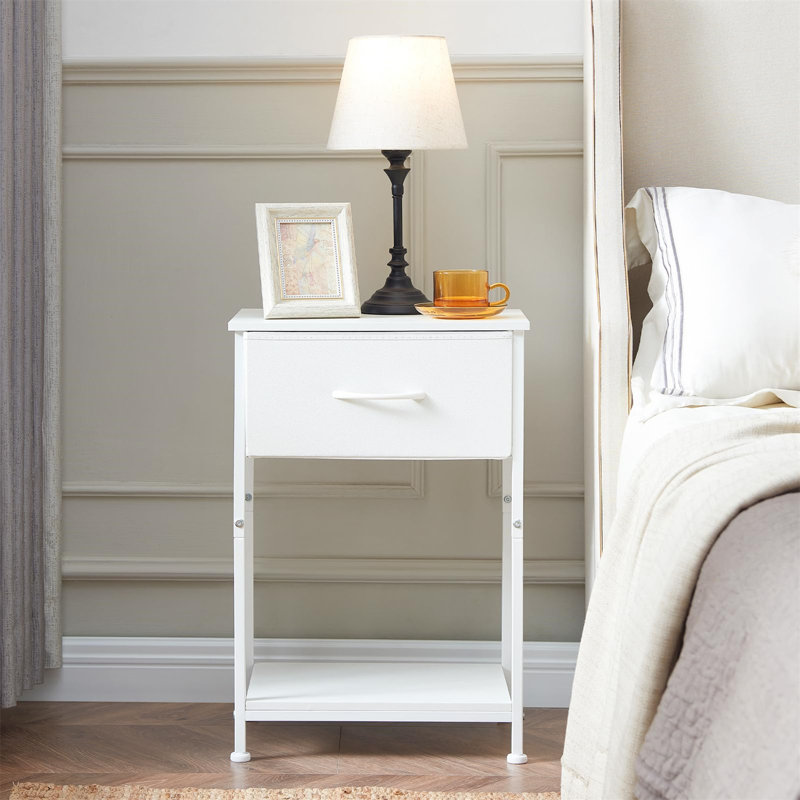 Table de bout Jazella, Blanc, Blanc