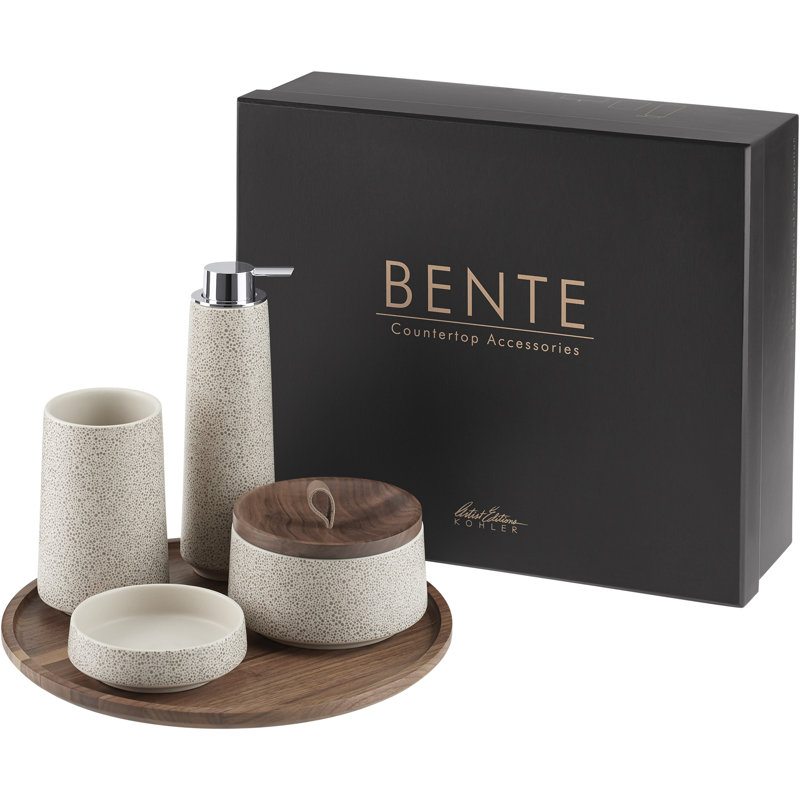 Bente Bathroom Accessory Set, Oyster Pearl