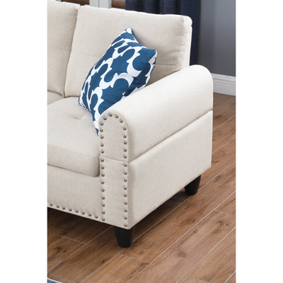 L-Shaped 3-Piece Sectional Sofa With Storage Ottoman, Ideal For Game And Movie Nights, Comfort And Style Combined.