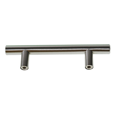 50 stainless steel T-shaped hollow furniture handles with wire finish, φ0.5in/12mm, 96mm, 6in/15cm. 100 M4*25 screws.