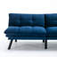 Lit pliant moderne, bleu marine, pièces ajustables, lit bleu pour petit appartement avec accoudoirs doux et lisses, pièce