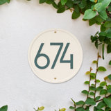Round Modern Personalized 1-Line Wall Address Plaque