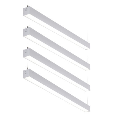 4FT 3CCT Linkable LED Linear Light, 40W Dimmable Suspension Office Lighting Fixture