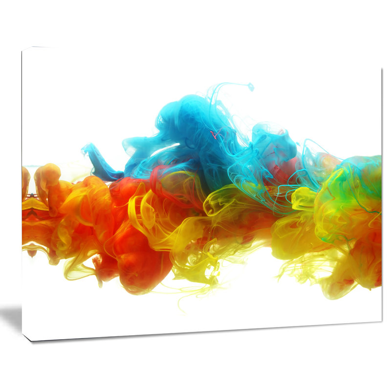 « ink color », art, impression abstraite sur toile tendue, H 30 po x l 40 po x P 1 po