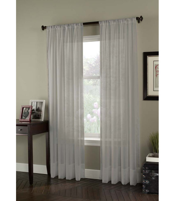 Dessus de rideau en voile Curtainworks Soho, Argent, L 59 po x L 120 po