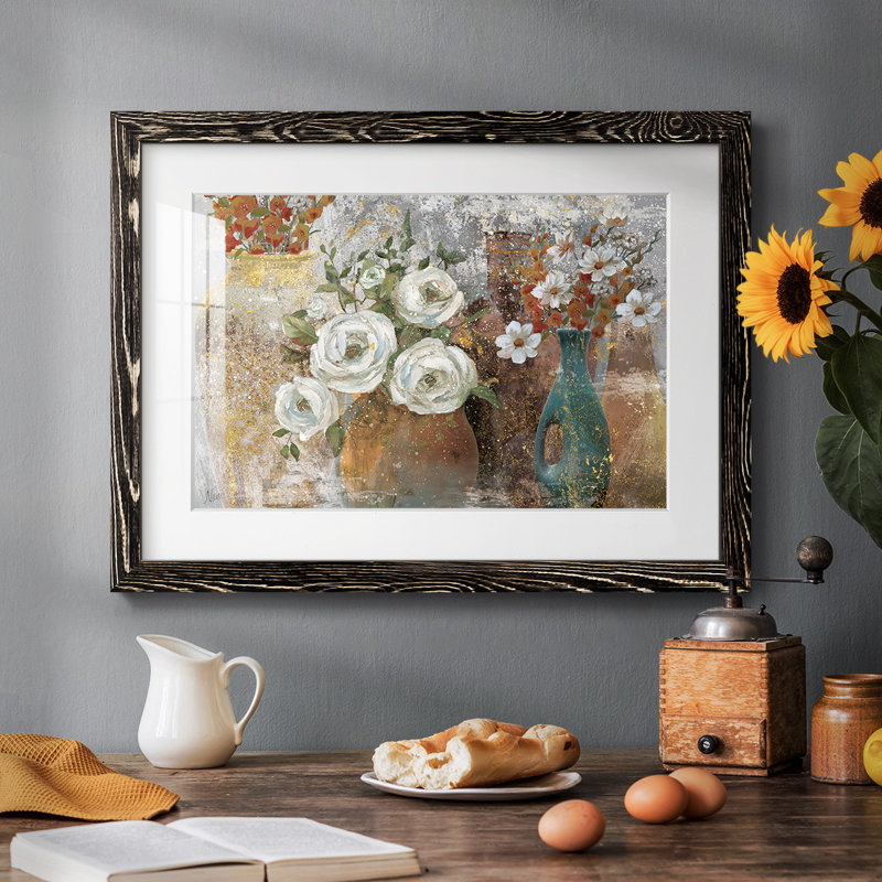 Vessels and Blooms Spice - impression d'un seul cadre photo, Noir, H 28 po x l 42 po x P 1,5 po