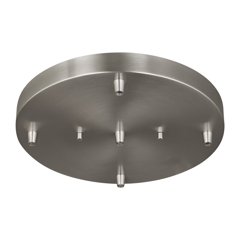 Wheelock 5 Light Cluster Canopy, Brushed Nickel