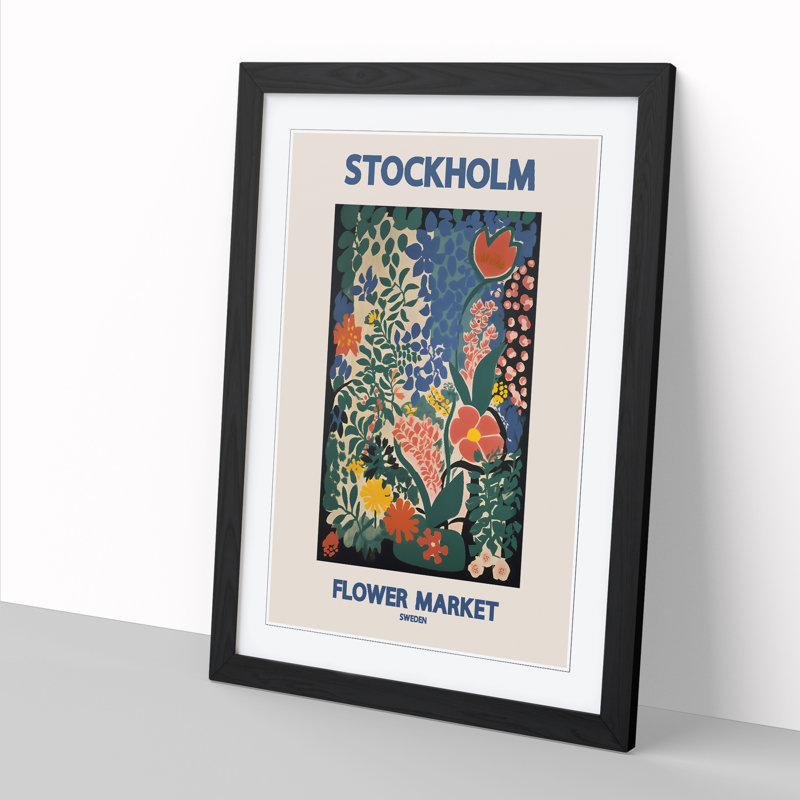 Stockholm Flower Market Exhibition 1 - Single Picture Frame Print on Wood, 34cm H x 25cm W x 2cm D