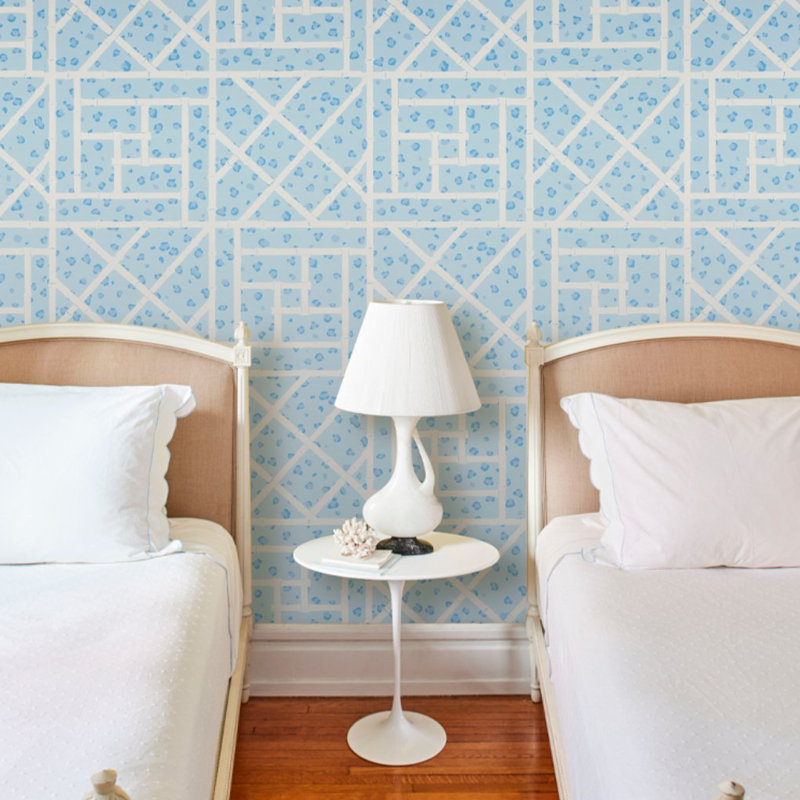 Schumacher x Cristina Buckley Fancy Beast Wallpaper, Sky Blue