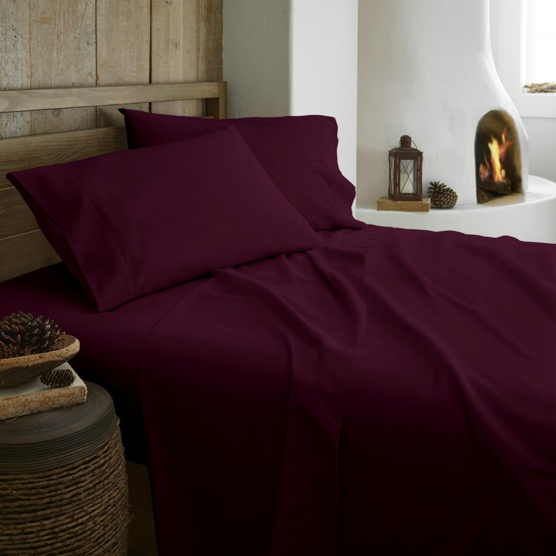 Whisper Organics - Ensemble de draps 100% flanelle de coton certifié GOTS - 170 grammes d'épaisseur, brossé pour des draps très doux et confortables (gris foncé, grand)