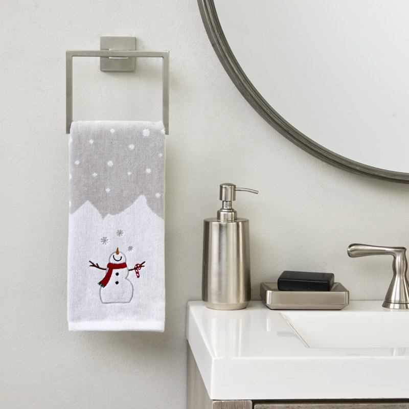 SNOWMAN & CANE EMB HAND-MULTI