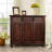 Dark-walnut Solid Wood Shoe Storage Bench