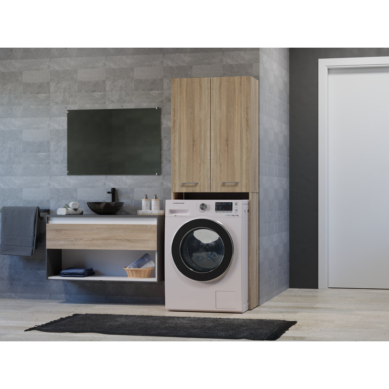 Evghenia 64Cm W x 180Cm H x 30Cm D Free Standing Bathroom Cabinet, Natural