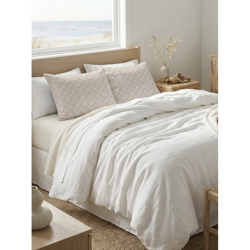 Printed Pillows Linen Pillow Cover, Beige, Rectangle 20" H x 26" W, Pillow Cover Only - No Insert