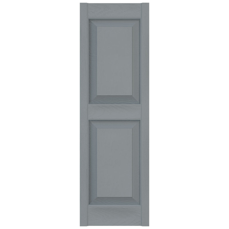 Platinum Raised Panel Vinyl Decorative Shutters, 12" x 50"
