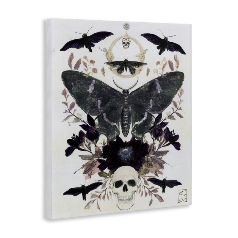 Toile papillon gothique symétrique, design par Sara Culpepper, H 48 po x l 36 po