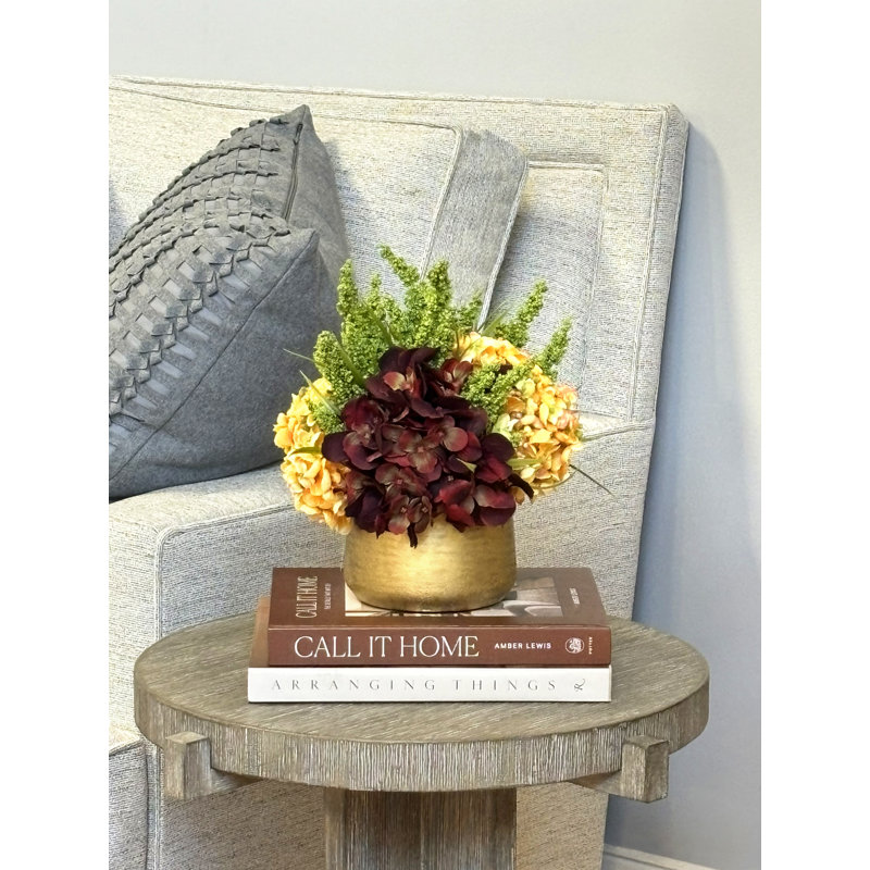 Assorted Hydrangea Arrangement In Round Pot