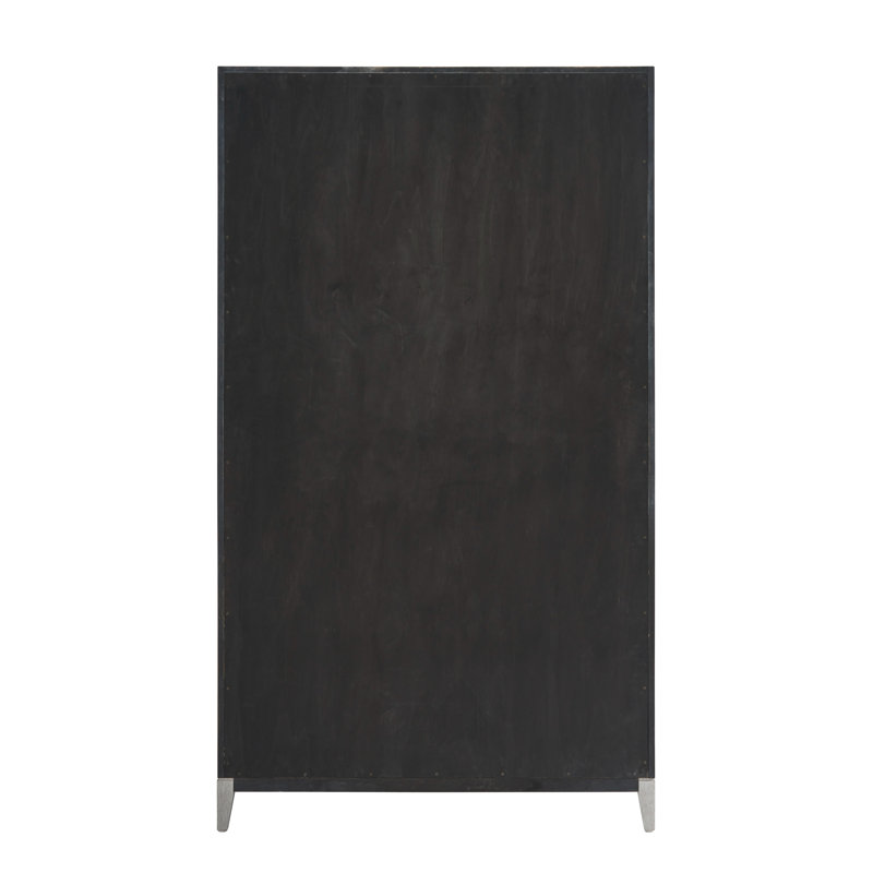 Nadine Light Brown Wood Wardrobe with Adjustable Shelves