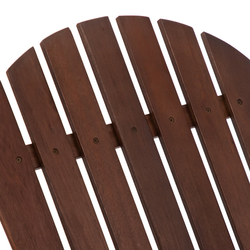 Eucalyptus Foldable Outdoor Adirondack Chair, Dark Brown