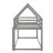 House Low Bunk Bed With Ladder-1259735043
