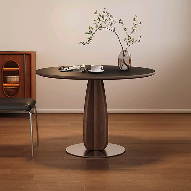 Table de salle à manger en bois massif noir, H 29,53 po x L 35,43 po x l 35,43 po