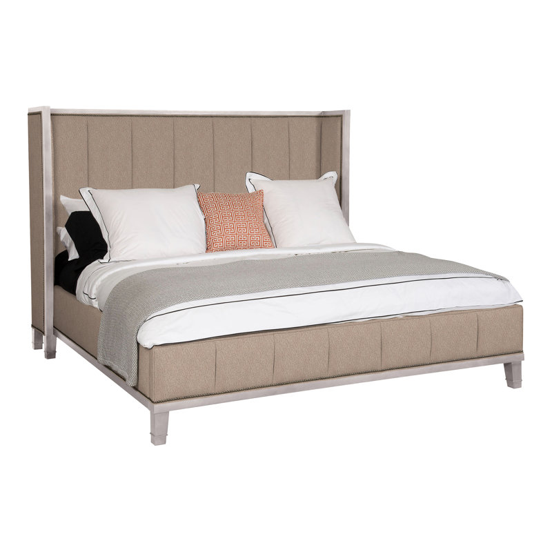 Mattingly Michael Weiss King Upholstered Panel Bed, Dove Gray, Navada Mushroom, No